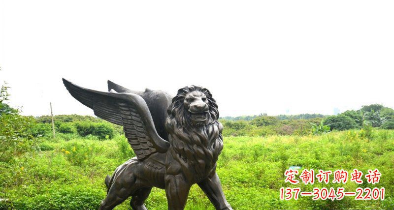 合肥公园飞狮动物铜雕