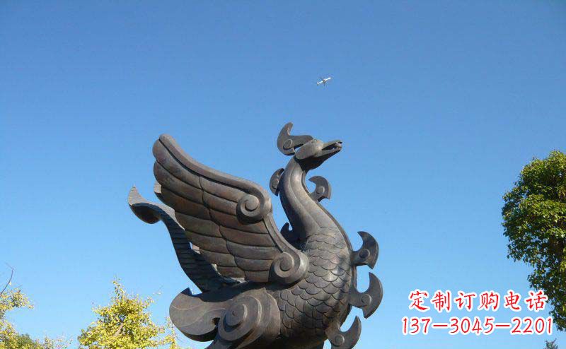 合肥公园凤凰景观铜雕