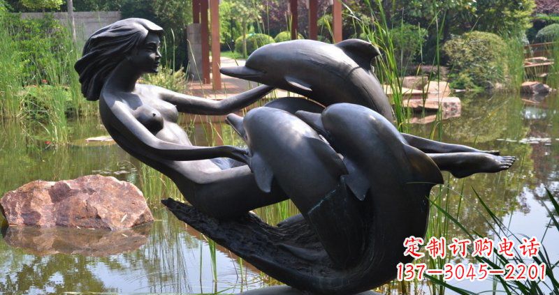 合肥唯美风格海豚铜雕