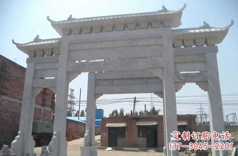 合肥牌坊石雕 – 三门牌坊石雕,极具风格的艺术品