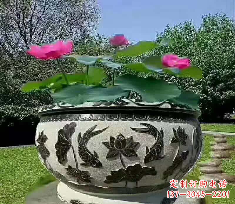 合肥唯美鲤鱼水缸雕塑