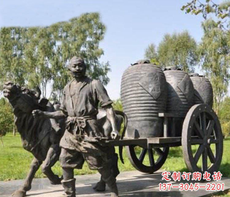 合肥唯美牛车铜雕