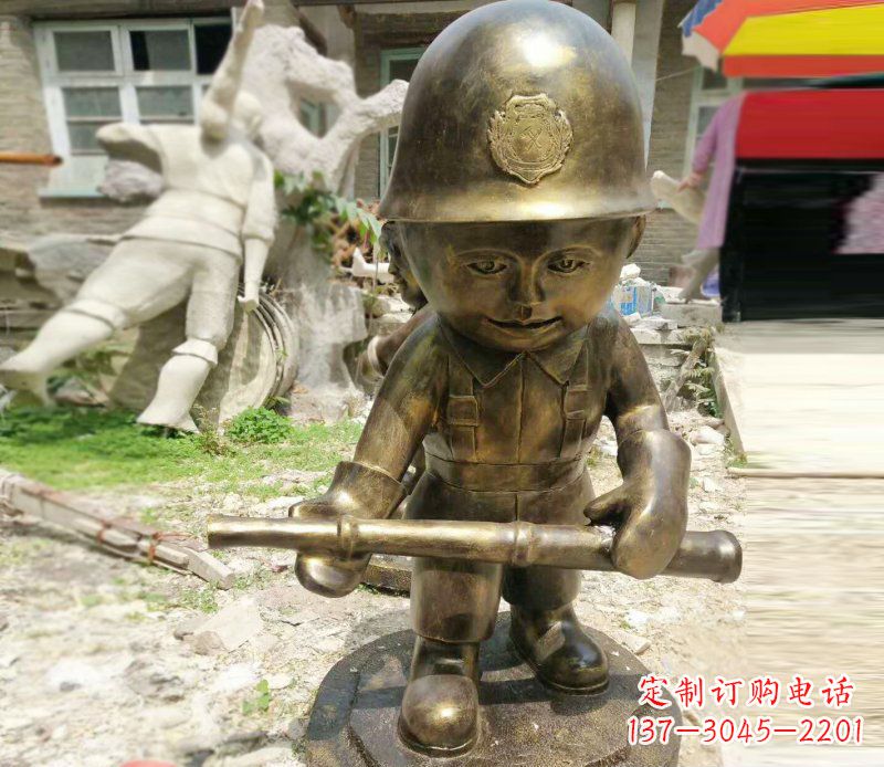 合肥精致细腻的交通警察铜雕