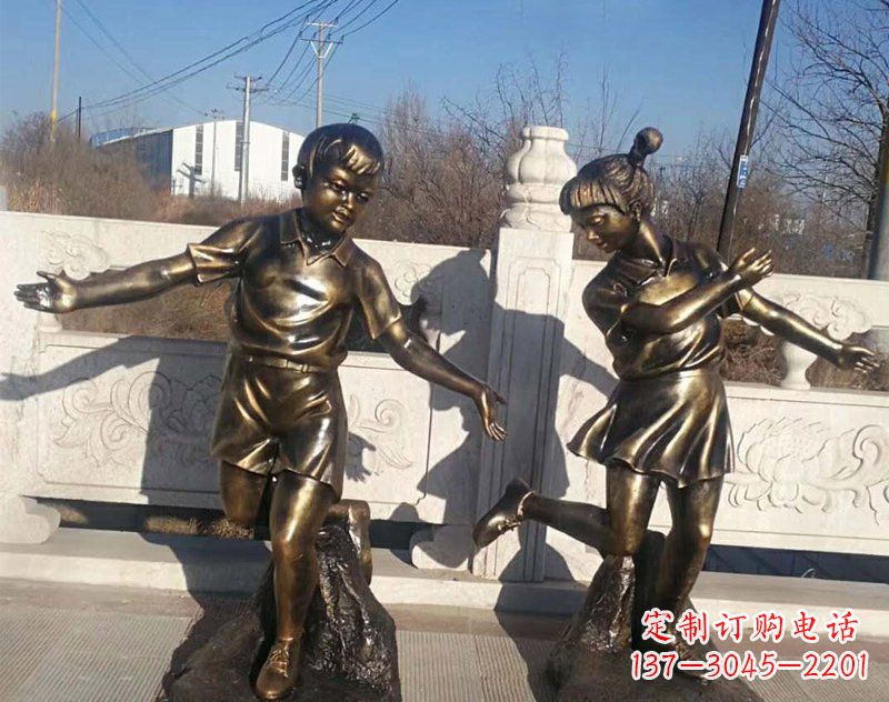合肥新颖花篮儿童铜雕