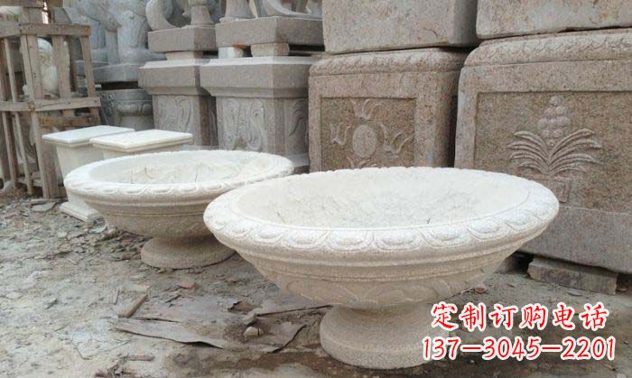 合肥细腻雅致的大理石花盆石雕