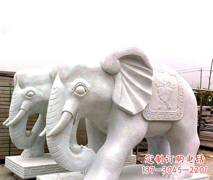 合肥精致细腻的大象石雕景观雕塑