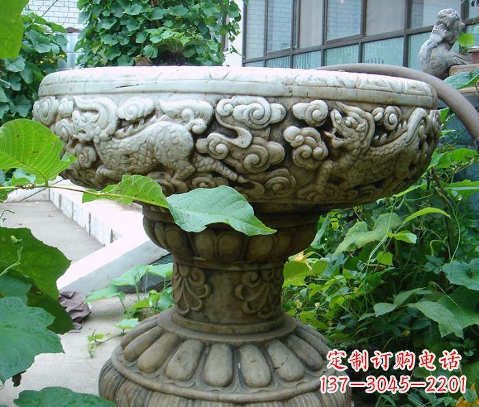 合肥仿古花盆石雕艺术品