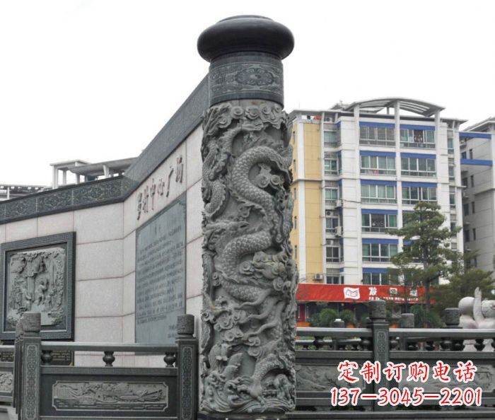 合肥传承中国古典文化的雕刻龙柱雕塑