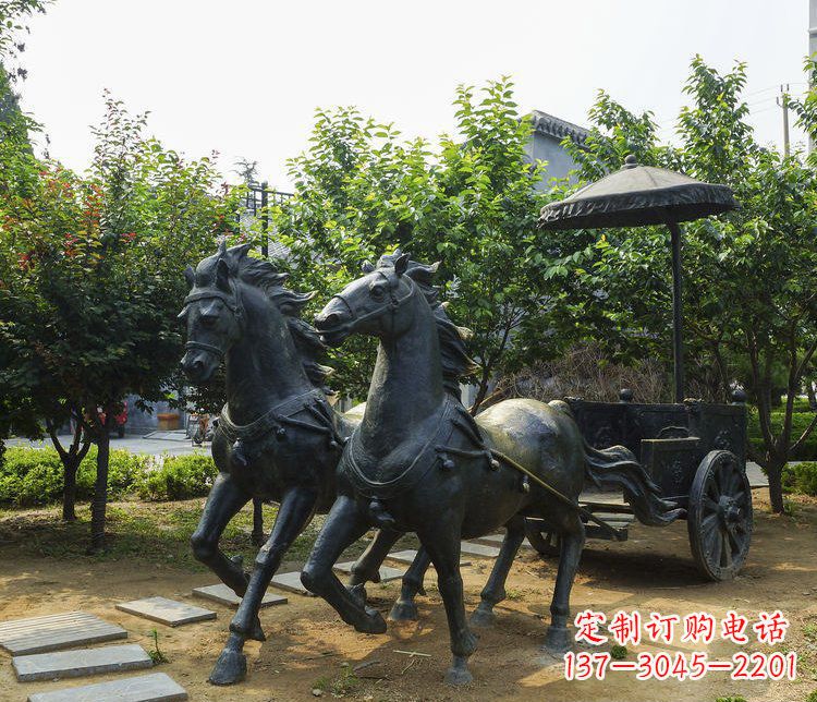 合肥风格弥漫的古典马车铜雕