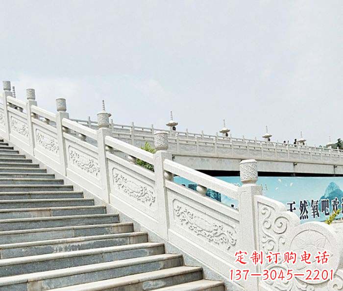 合肥公园景观汉白玉石雕栏板 (2)