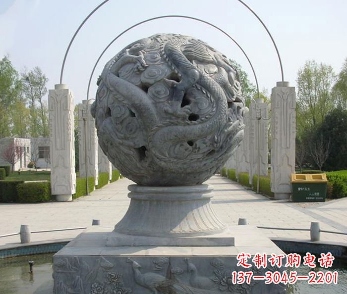 合肥公园景观镂空龙浮雕喷泉石雕