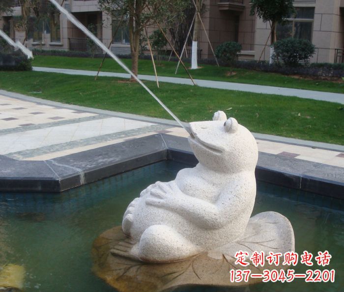 合肥精美青蛙喷泉石雕