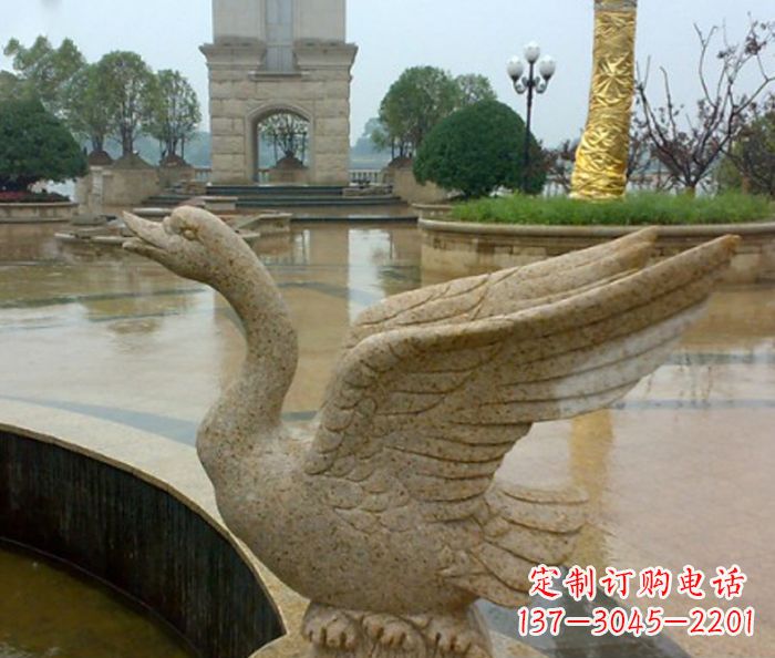 合肥公园景观砂岩天鹅喷泉石雕