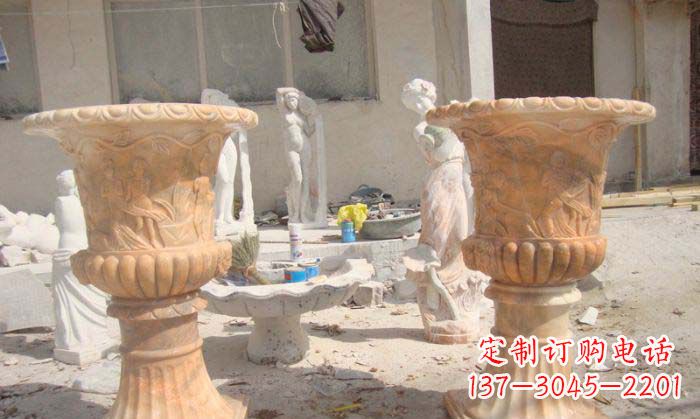 合肥红花盆石雕艺术雕塑