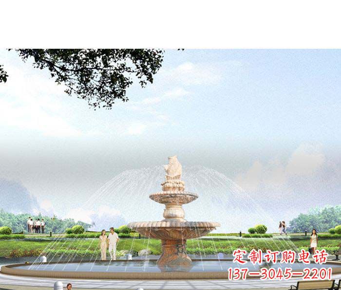合肥精美玉鲤鱼雕塑 精良景观装置