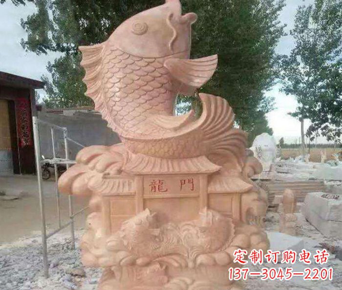 合肥红石雕塑-晚霞鱼喷泉