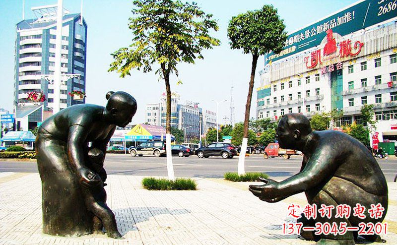 合肥铜质小孩学走路雕塑