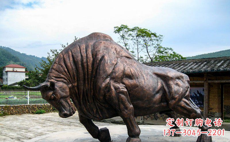 合肥公园开荒牛动物铜雕
