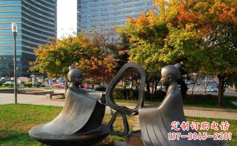 合肥公园孔融让梨景观铜雕 (2)