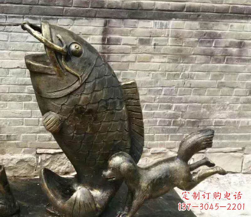 合肥优雅艺术的鲤鱼铜雕