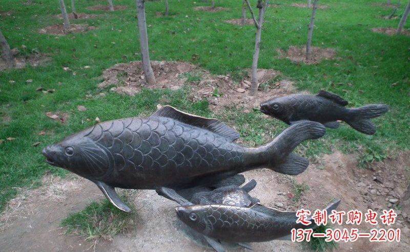 合肥公园鲤鱼动物铜雕