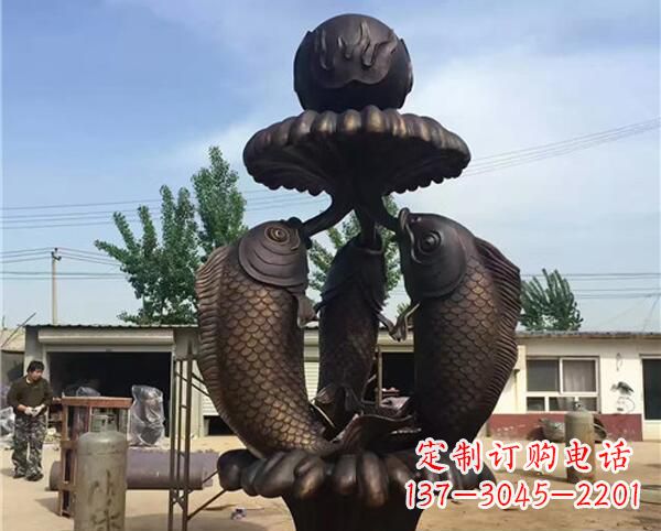 合肥中领雕塑出品传统意象·鲤鱼铜雕