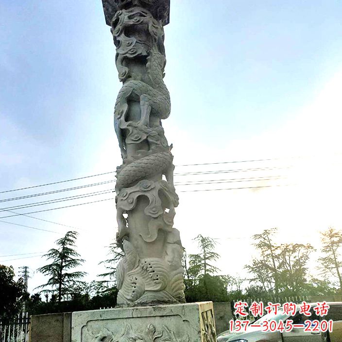 合肥精致的公园龙柱石雕