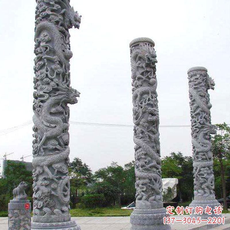 合肥精美的公园景观龙柱雕塑