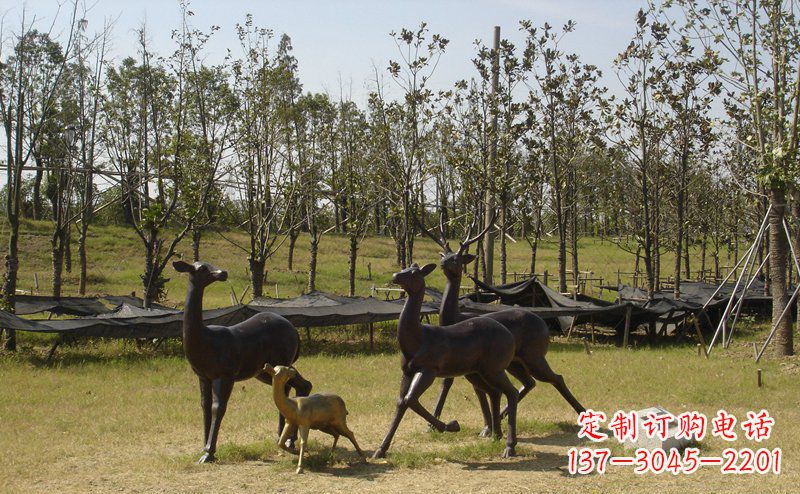 合肥优雅雕塑-梅花鹿铜雕