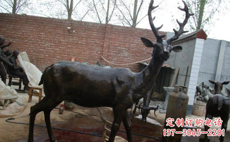 合肥精美梅花鹿铜雕,施展艺术之美