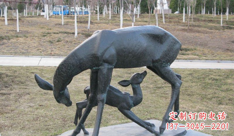 合肥高档铜雕动物母子鹿