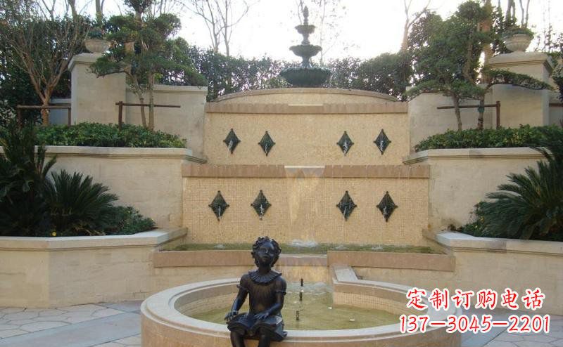 合肥公园拿着书坐着的西方小女孩人物铜雕
