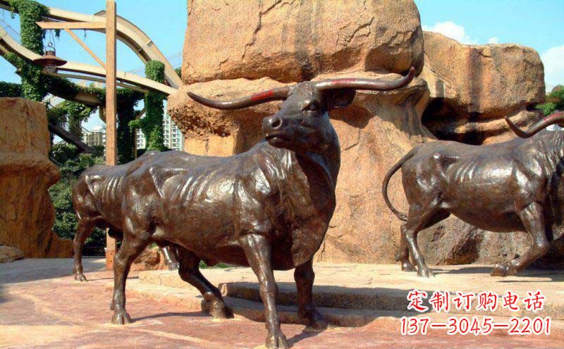 合肥公园牛动物铜雕