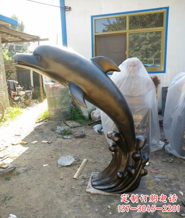 合肥海豚铜雕塑,精美艺术之作