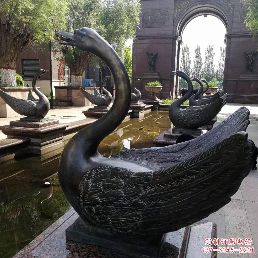 合肥精致天鹅铜雕
