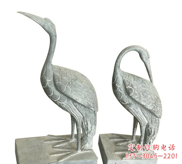合肥完美纯手工雕刻青石仿古丹顶鹤石雕