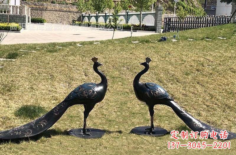 合肥公园青铜孔雀雕塑