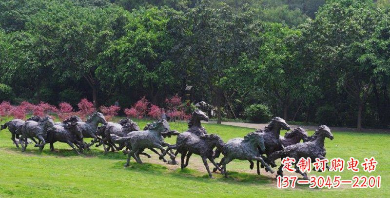 合肥公园群马动物铜雕