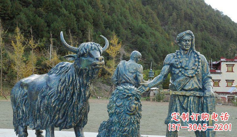 合肥中领雕塑定制牦牛景观铜雕