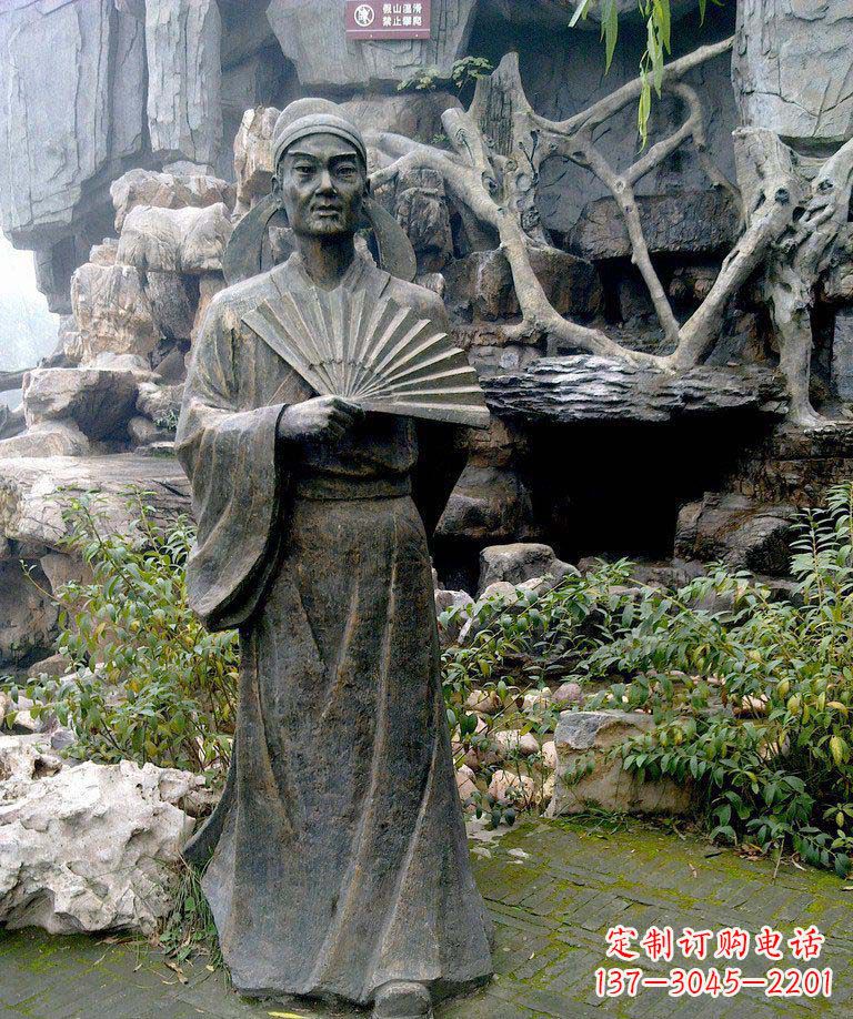 合肥公园诗人杜甫古代人物铜雕