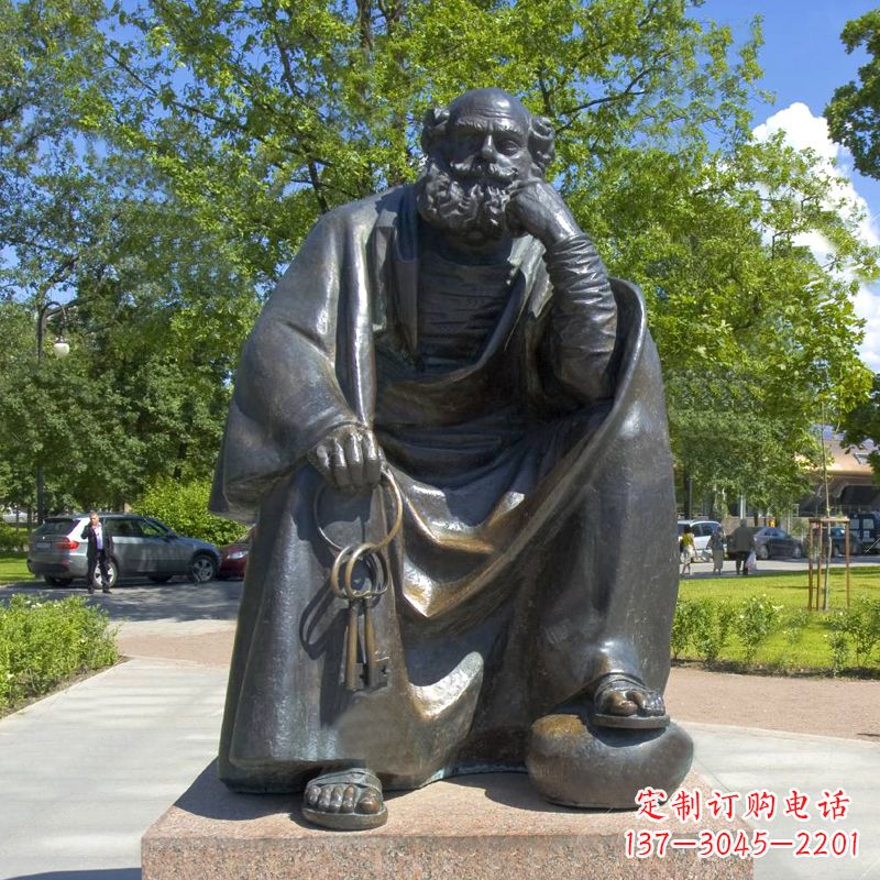 合肥公园世界名人俄国批判现实主义作家托尔斯泰 铜雕塑像