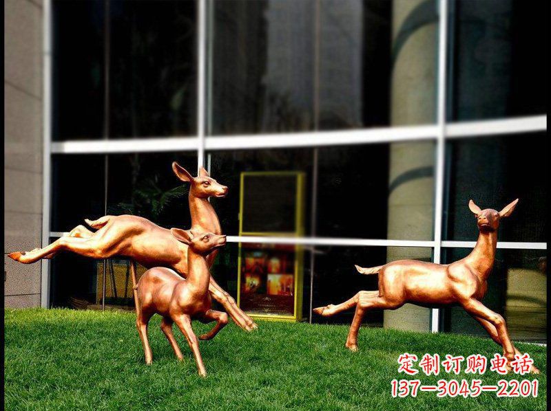 合肥精美青铜动物雕塑——小鹿奔跑