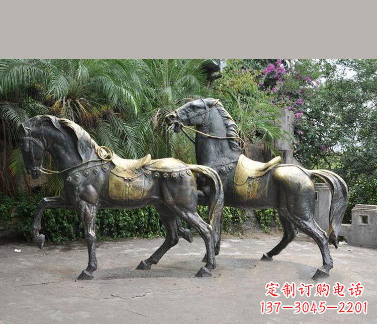 合肥3米大型精美纯铜马鞍雕塑