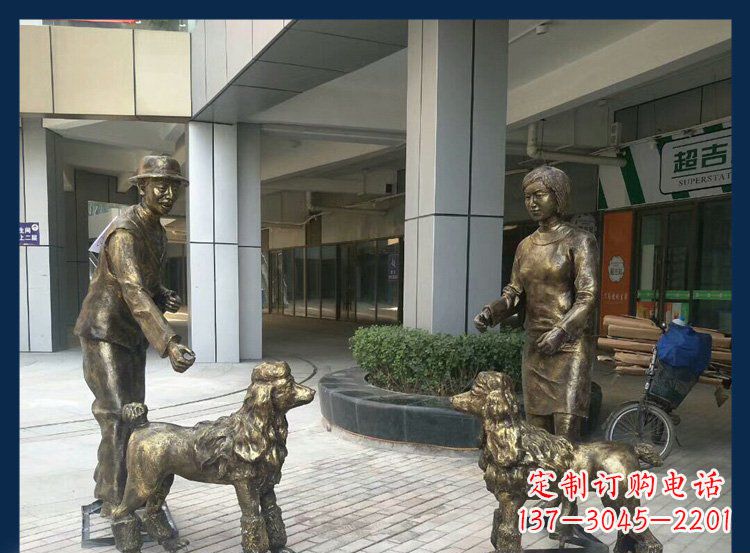 合肥精美铜雕牧羊犬人物雕塑