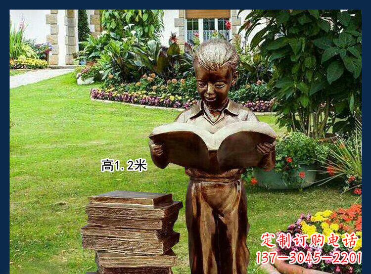合肥西方美女看书人物铜雕塑