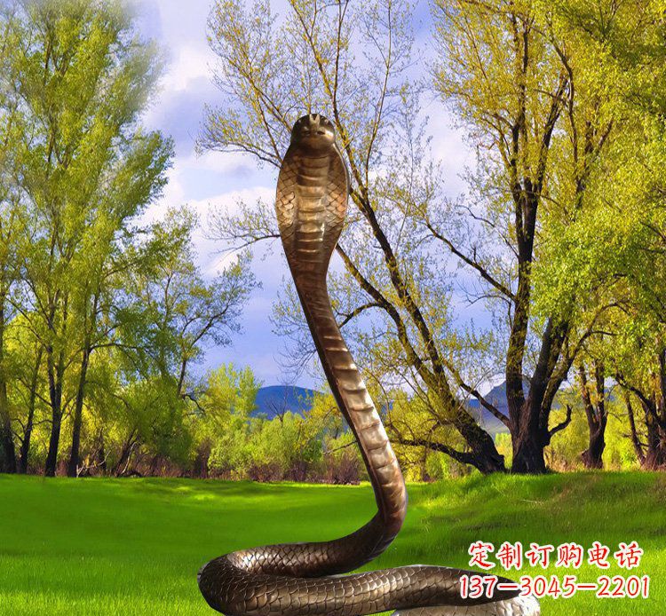 合肥铜质眼镜蛇动物雕塑