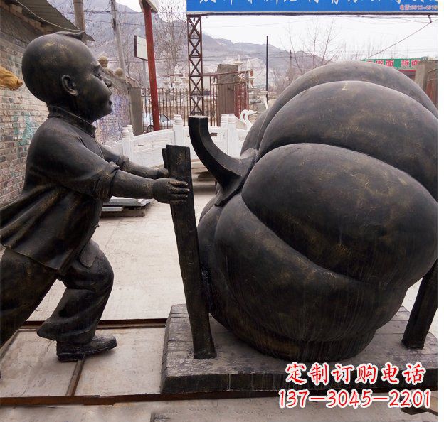 合肥精致男孩铜雕