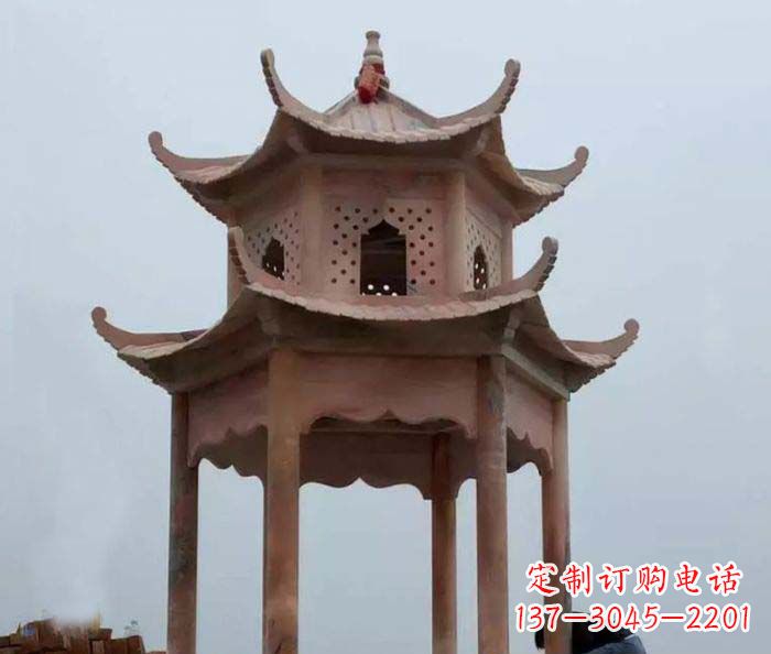 合肥中领雕塑双层六角石雕凉亭