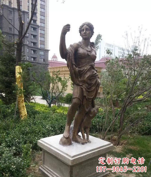 合肥西方女性人物铜雕 象征着勇气与力量