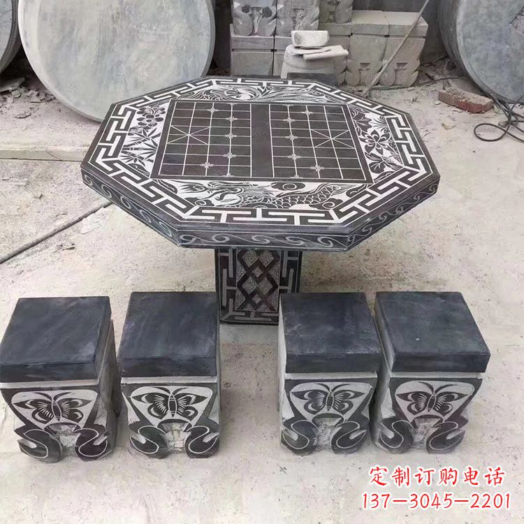 合肥中领雕塑精美的石桌凳雕塑